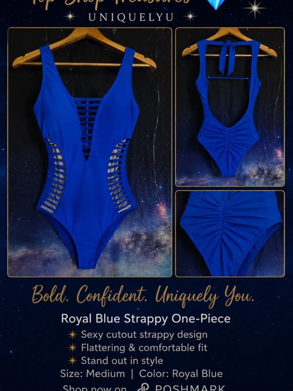 Gottex Electric Blue Cutout One-Piece Swimsuit - Picture 2 of 8